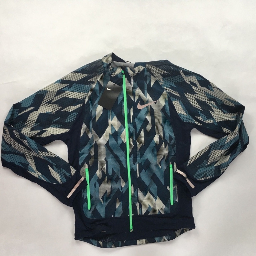 Nike Trail Flex Packable Running Jacket Blue Grey